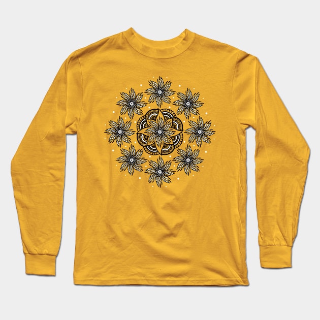 Circle of Flowers Long Sleeve T-Shirt by NMartworks